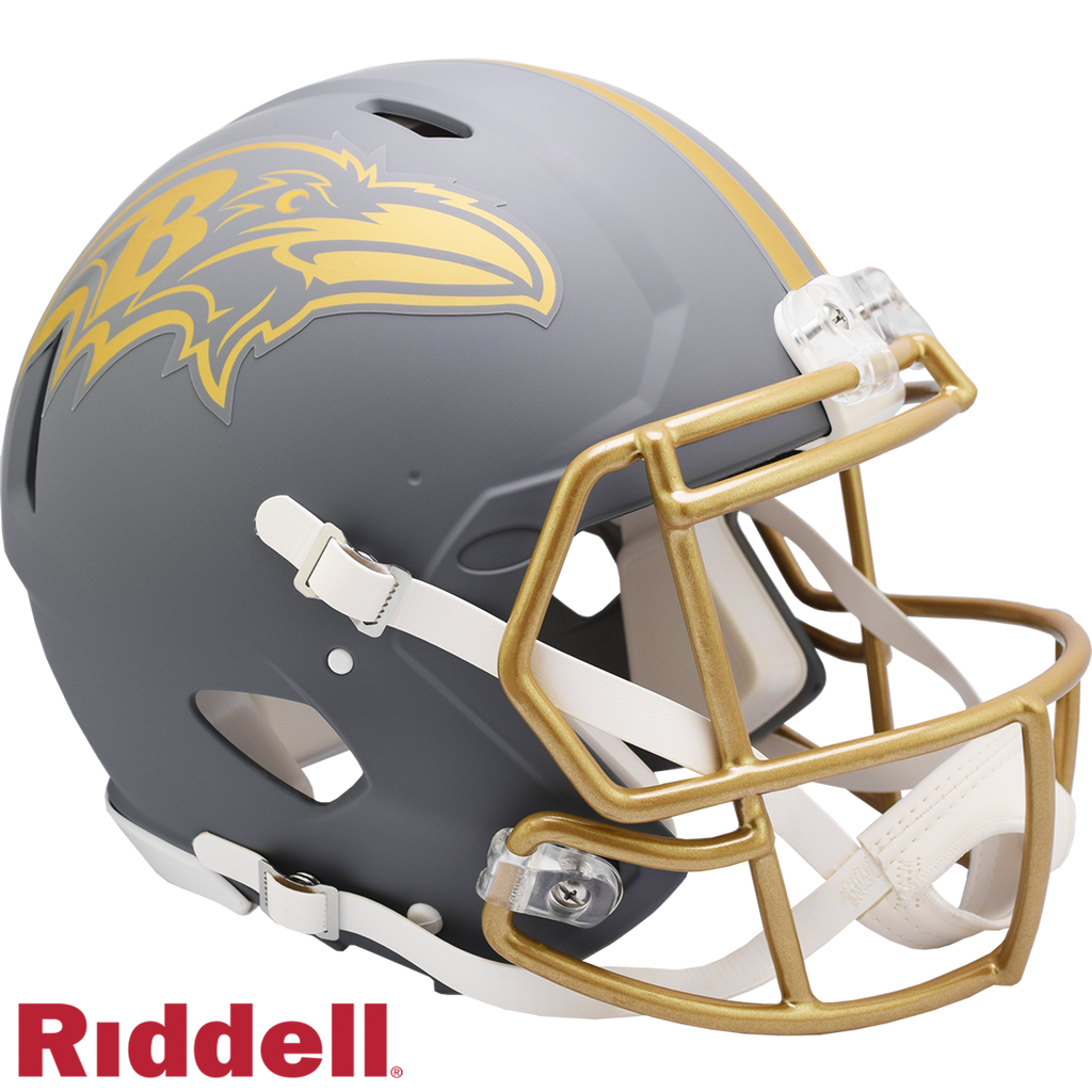 Baltimore Ravens Helmet Riddell Authentic Full Size Speed Style Slate Alternate - Riddell