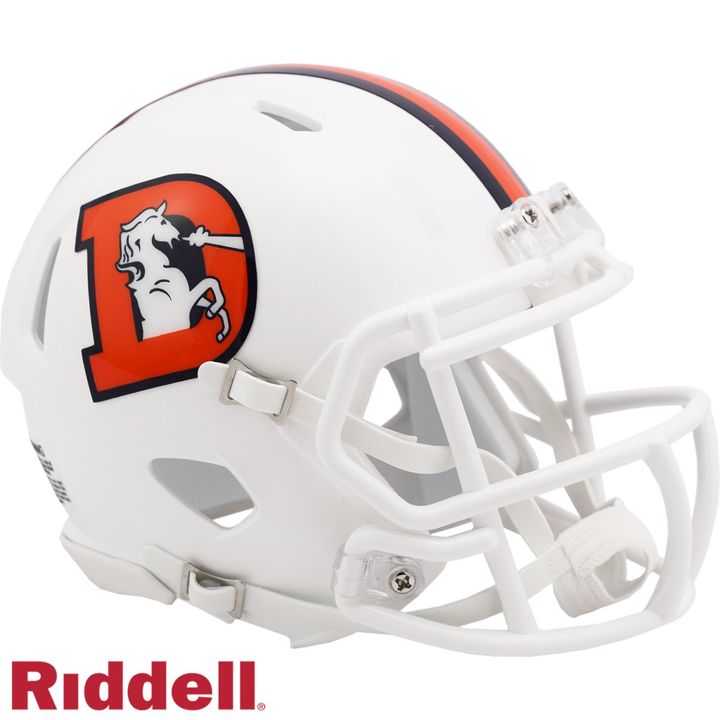 Denver Broncos Helmet Riddell Replica Mini Speed Style On-Field Alternate 2023 Snowcapped Periodic Restock - Riddell