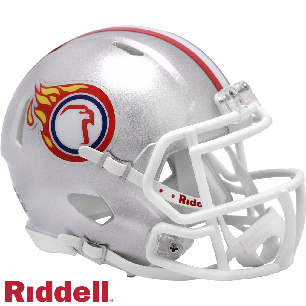 Liberty Flames Helmet Riddell Replica Mini Speed Style Silver Eagle Design - Riddell
