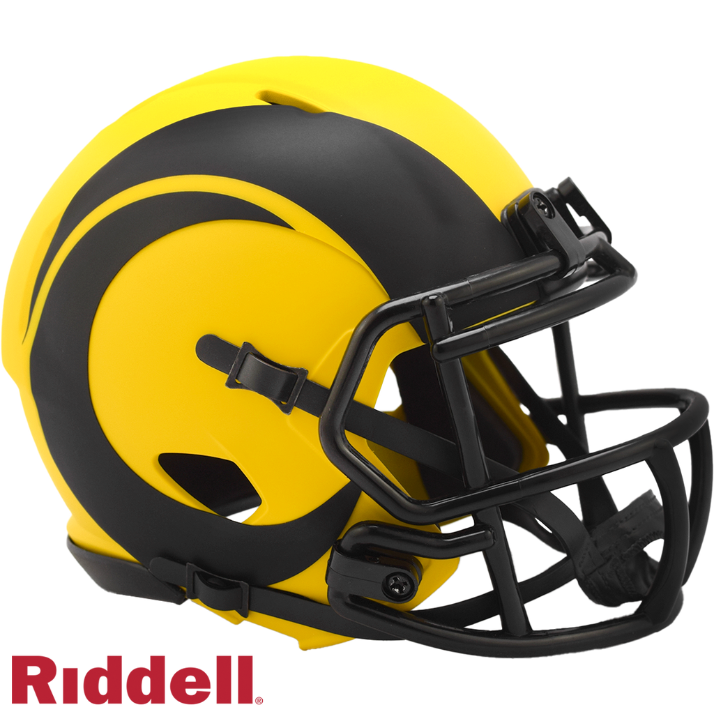 Los Angeles Rams Helmet Riddell Replica Mini Speed Style Rave Alternate - Riddell