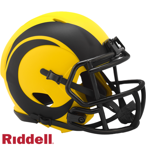 Los Angeles Rams Helmet Riddell Replica Mini Speed Style Rave Alternate - Riddell