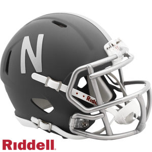 Nebraska Cornhuskers Helmet Riddell Replica Mini Speed Style Slate Alternate - Riddell