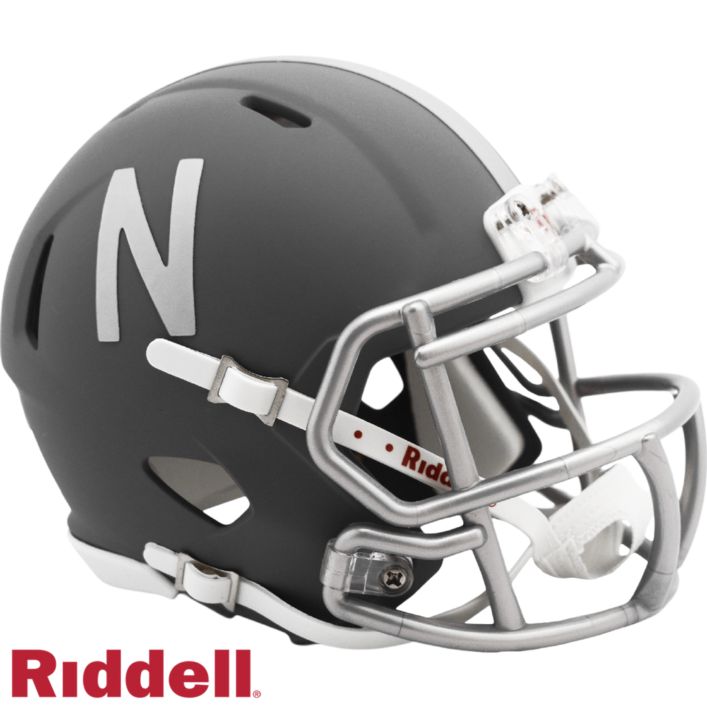 Nebraska Cornhuskers Helmet Riddell Replica Mini Speed Style Slate Alternate - Riddell