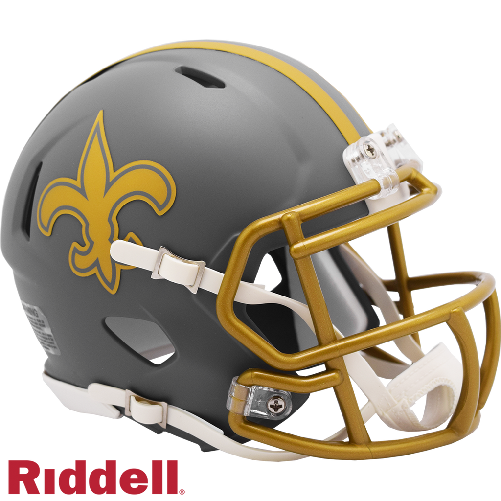 New Orleans Saints Helmet Riddell Replica Mini Speed Style Slate Alternate - Riddell