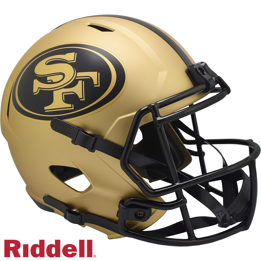 San Francisco 49ers Helmet Riddell Replica Full Size Speed Style Rave Alternate - Riddell