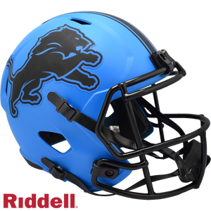 Detroit Lions Helmet Riddell Replica Full Size Speed Style Rave Alternate - Riddell