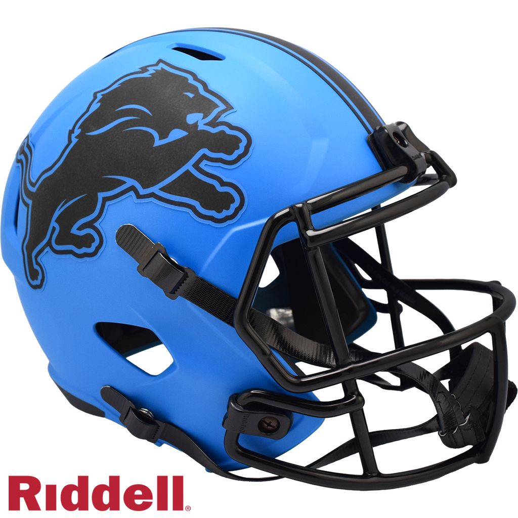 Detroit Lions Helmet Riddell Replica Full Size Speed Style Rave Alternate - Riddell
