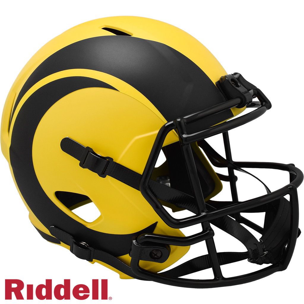 Los Angeles Rams Helmet Riddell Replica Full Size Speed Style Rave Alternate - Riddell