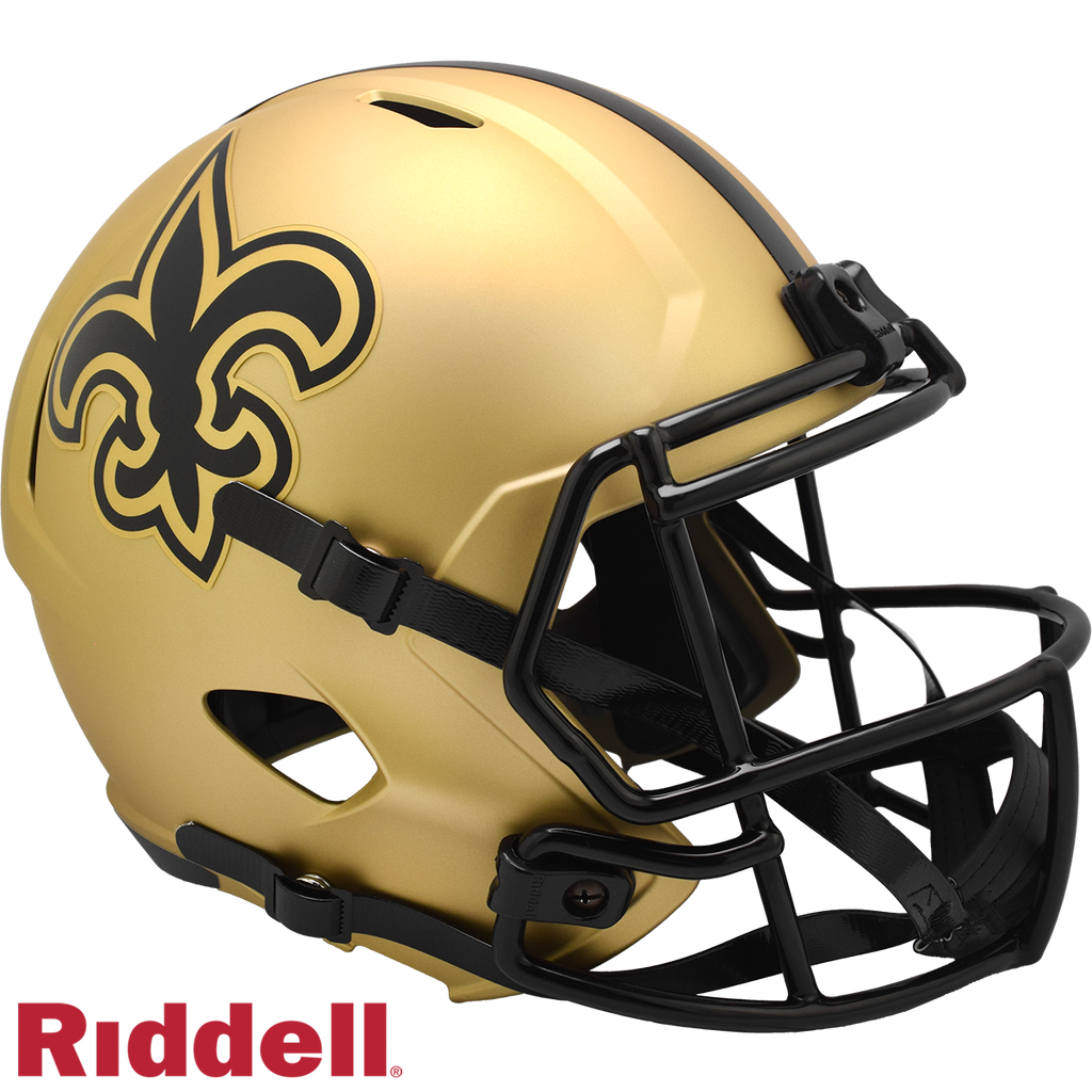 New Orleans Saints Helmet Riddell Replica Full Size Speed Style Rave Alternate - Riddell