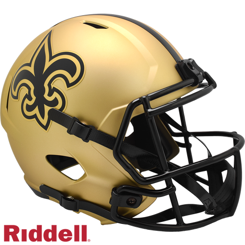 New Orleans Saints Helmet Riddell Replica Full Size Speed Style Rave Alternate - Riddell