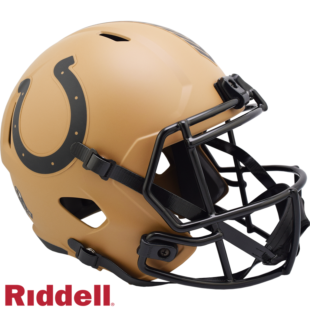 Indianapolis Colts Helmet Riddell Replica Full Size Speed Style Salute To Service 2023 - Riddell