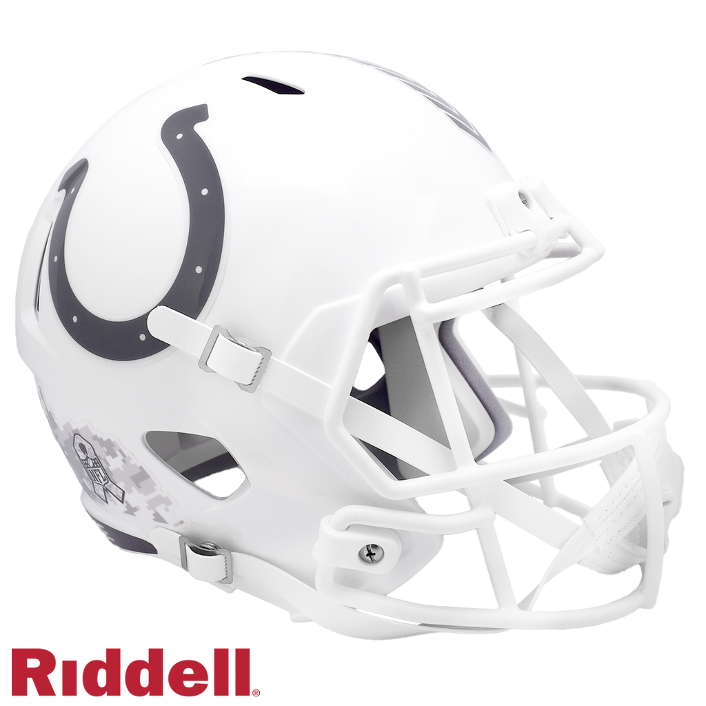 Indianapolis Colts Helmet Riddell Replica Full Size Speed Style Salute To Service 2024 - Riddell