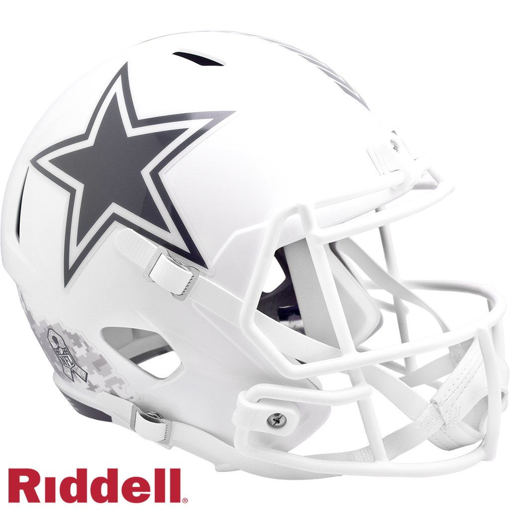 Dallas Cowboys Helmet Riddell Replica Full Size Speed Style Salute To Service 2024 - Riddell