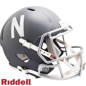 Nebraska Cornhuskers Helmet Riddell Replica Full Size Speed Style Slate Alternate - Riddell