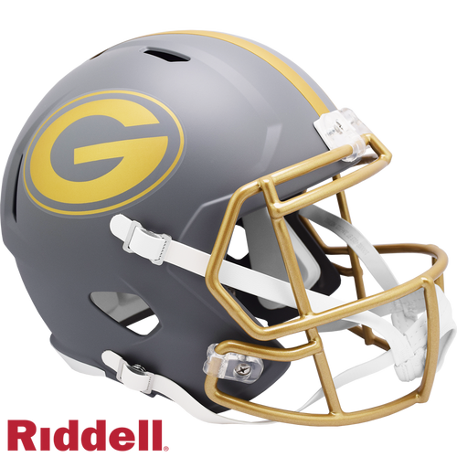 Green Bay Packers Helmet Riddell Replica Full Size Speed Style Slate Alternate - Riddell