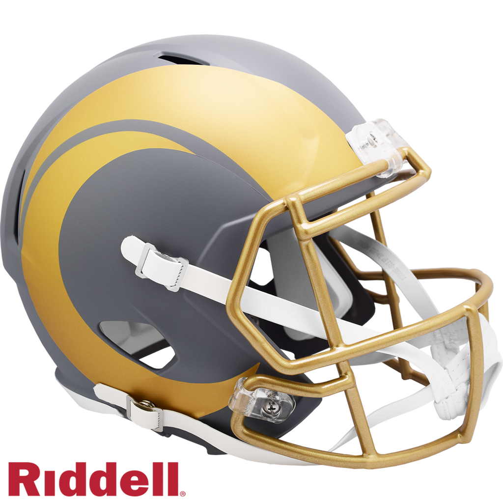 Los Angeles Rams Helmet Riddell Replica Full Size Speed Style Slate Alternate - Riddell