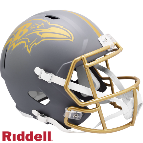 Baltimore Ravens Helmet Riddell Replica Full Size Speed Style Slate Alternate - Riddell