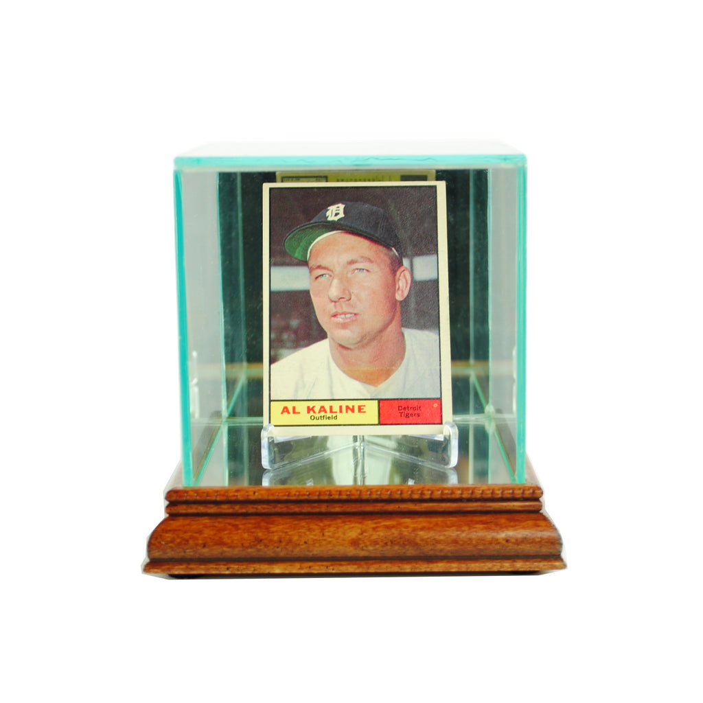 Single Card Display Case with Walnut Moulding