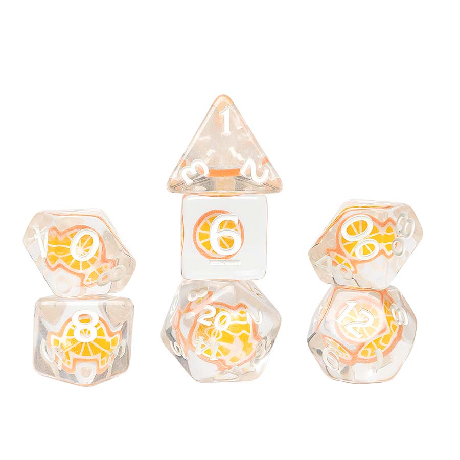 Sirius Dice -  7Ct Fruit Slice Dice Set: Orange