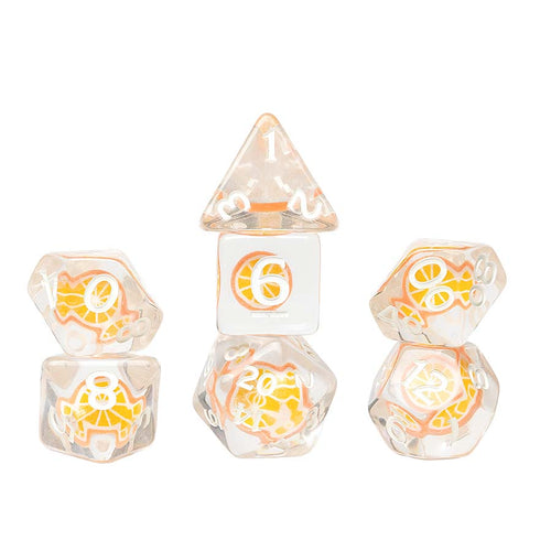 Sirius Dice -  7Ct Fruit Slice Dice Set: Orange