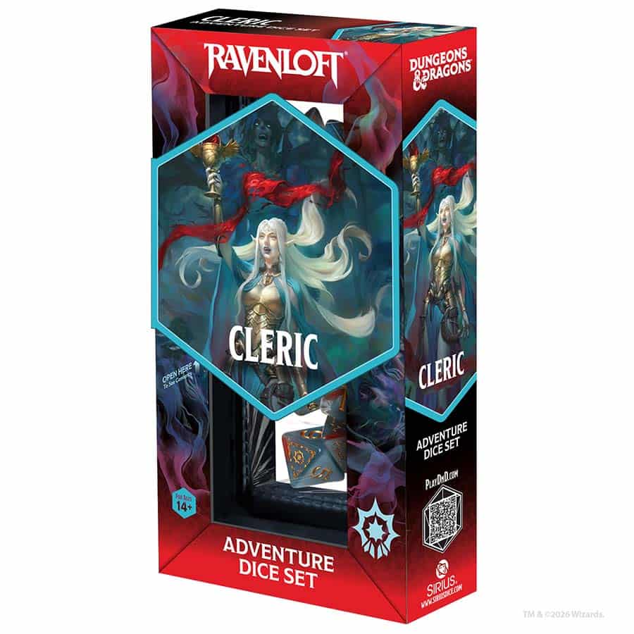 Sirius Dice: Dungeons And Dragons: 14Ct Adventure Dice: Cleric Light Blue And Red