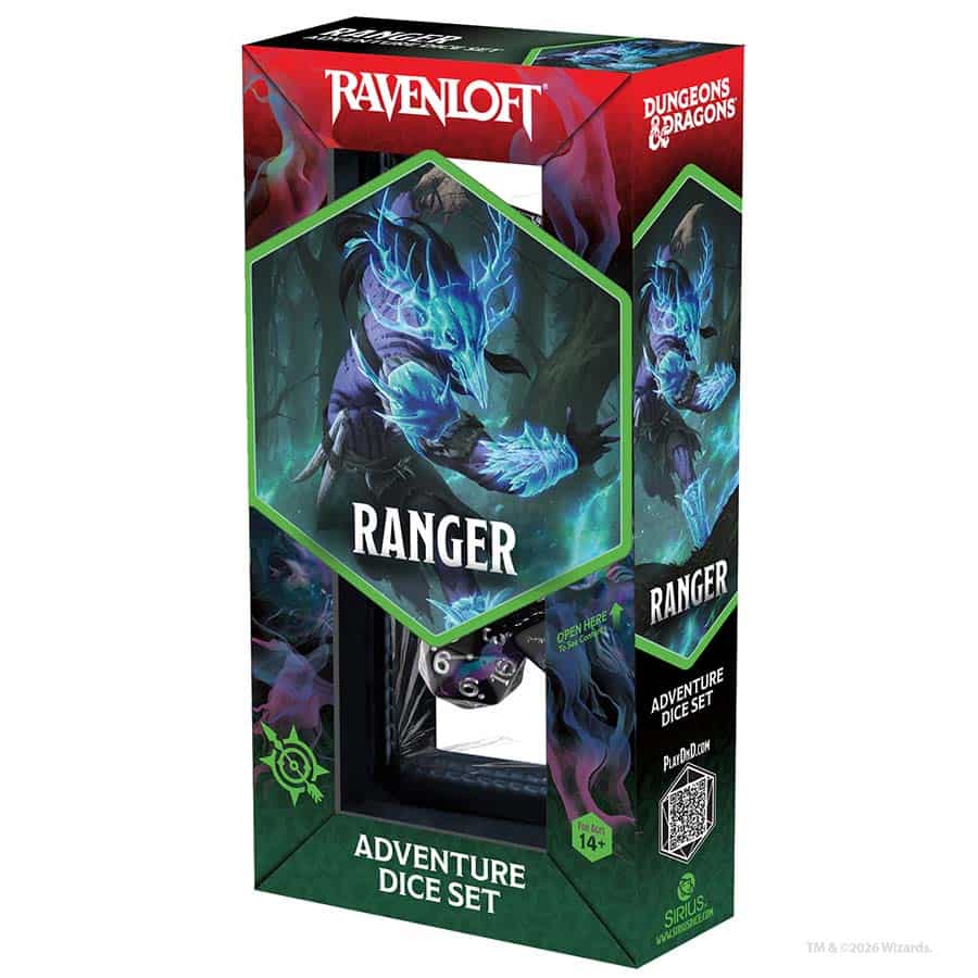 Sirius Dice: Dungeons And Dragons: 14Ct Adventure Dice: Ranger Black And Blue