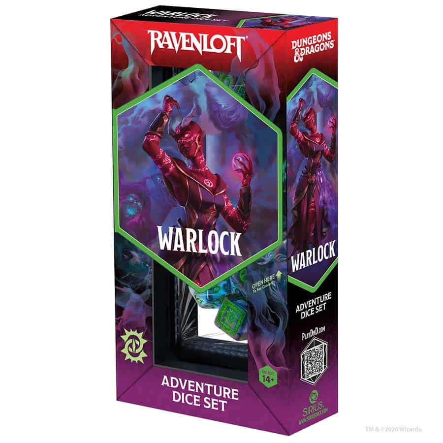 Sirius Dice: Dungeons And Dragons: 14Ct Adventure Dice: Warlock Purple And Green
