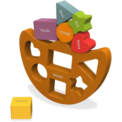 BeginAgain BGAB1402 Shapes & Colors Balance Boat  Rubberwood - Assorted Color