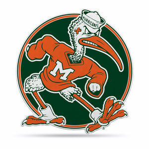 Miami Hurricanes Pennant Shape Cut Mascot Design - Rico Industries
