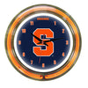 SYRACUSE NEON WALL CLOCK - 14'' BLUE FACE / ORANGE NEON - SYRNWC100-14