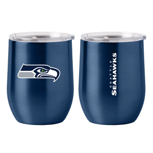 Seattle Seahawks Travel Tumbler 16oz Stainless Steel Curved - Logo Brands