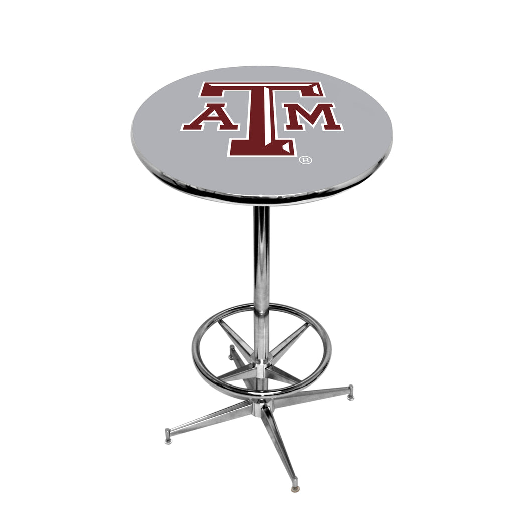 TEXAS A&M CHROME FOOT RING PUB TABLE GRAY - TAMPTR212