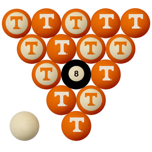 TENNESSEE SCHOOL COLOR NUMBERED BILLIARD BALL SET ORANGE SOLID/ORANGE STRIPE - TENBBS100N