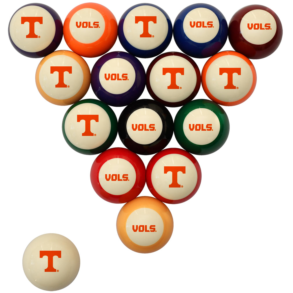 TENNESSEE STANDARD COLOR NUMBERED BILLIARD BALL SET STANDARD COLOR BILLIARD BALL SET - TENBBSSTD