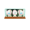 Triple Baseball Display Case with Walnut Moulding