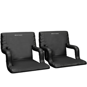Home-Complete HC-3002-2 Stadium Seat Chair Wide Bleacher Cushions with Padded Back Support - Pack of 2
