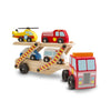Melissa & Doug 252457 Emergency Vehicle Carrier Wooden Play Set