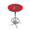 TEXAS TECH CHROME FOOT RING PUB TABLE RED - TXTPTR101