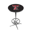 TEXAS TECH CHROME FOOT RING PUB TABLE BLACK - TXTPTR102