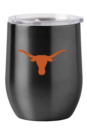 Texas Longhorns Travel Tumbler 16oz Stainless Steel Curved - Logo Brands