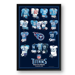 Tennessee Titans Framed Print 10x13 Uniform Heritage - Sporticulture