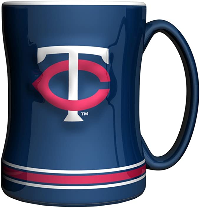 Minnesota Twins Coffee Mug 14oz Sculpted Relief Team Color - Logo Brands
