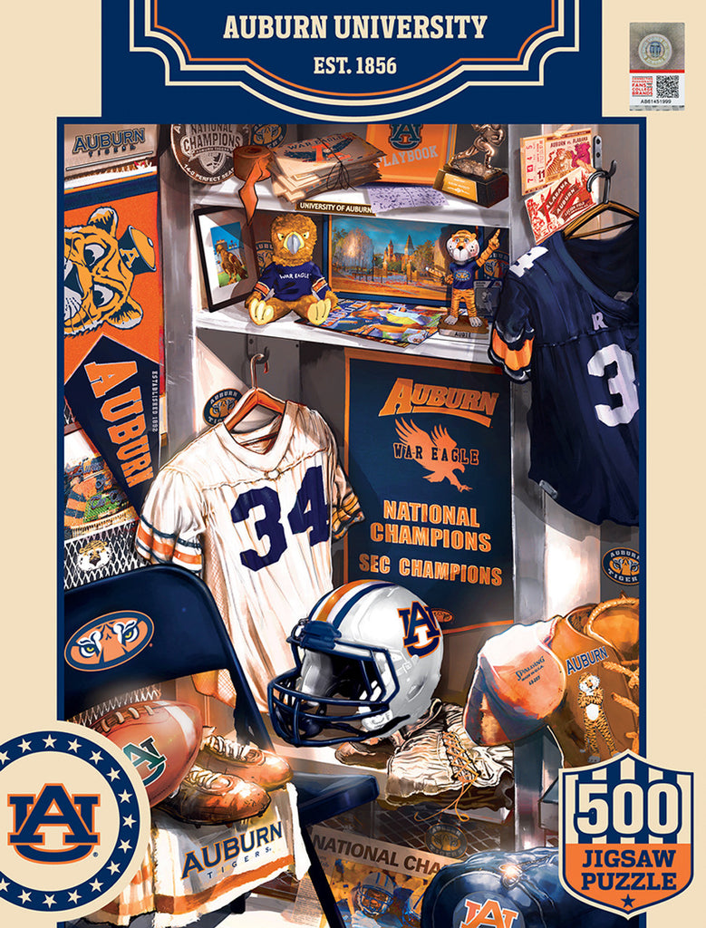 Auburn Tigers Puzzle 500 Piece Locker Room - Masterpieces Puzzle Company