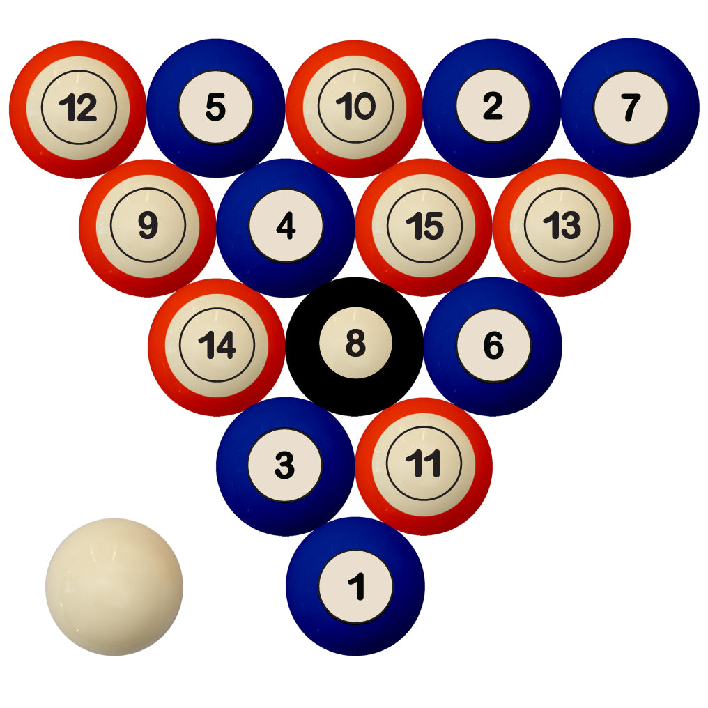 FLORIDA SCHOOL COLOR NUMBERED BILLIARD BALL SET BLUE SOLID/ORANGE STRIPE - UFLBBS300N
