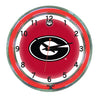GEORGIA  NEON WALL CLOCK - 18'' RED FACE / RED NEON - UGANWC200-18