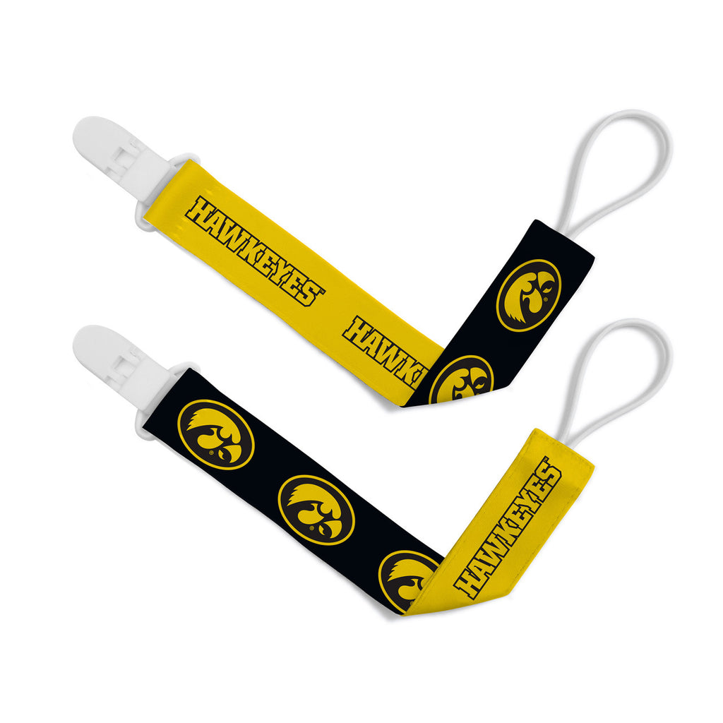 Iowa Hawkeyes Pacifier Clips 2 Pack - Masterpieces Puzzle Company