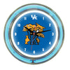 KENTUCKY NEON WALL CLOCK - 14'' BLUE FACE / BLUE NEON - UKYNWC100-14