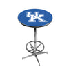 KENTUCKY CHROME FOOT RING PUB TABLE BLUE - UKYPTR221