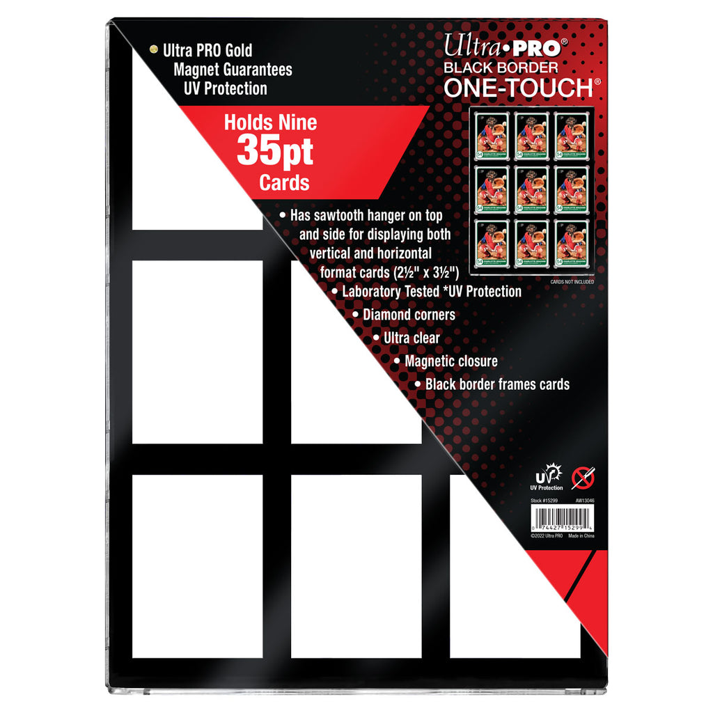 Ultra Pro - Ultra Pro One Touch 35 Point Black Border 9 Card Holder Uv