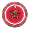 MARYLAND NEON WALL CLOCK - 14'' RED FACE / RED NEON - UMDNWC200-14
